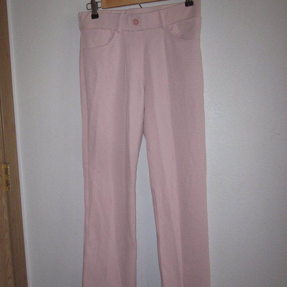 Betabrand dress pant yoga pants in blush pink straight leg